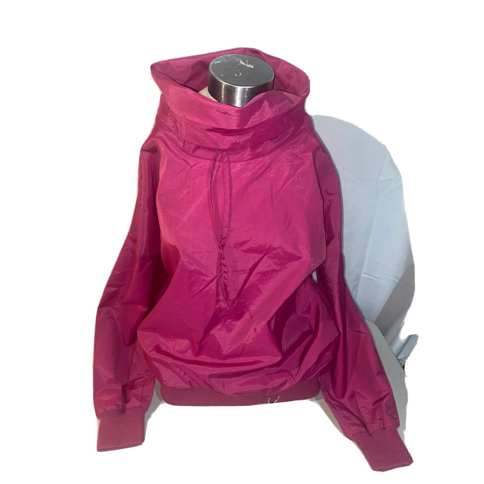Rare Vintage 80s90 Lands End Merchant Direct Windbreaker Fuschia Size M